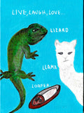 A5 Print Live, Laugh, Love, Lizard, Llama, Loafer