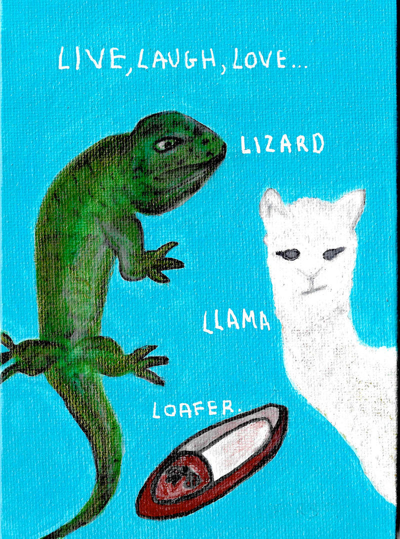 A5 Print Live, Laugh, Love, Lizard, Llama, Loafer